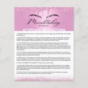 Microblading Aftercare Instruction Pink Drivers Flyer