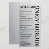 Microblading Aftercare Metal Gray Minimale Gradiën Bedankkaart (Voorkant / Achterkant)