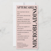 Microblading Aftercare Peony Pink Instruction Bedankkaart (Voorkant)
