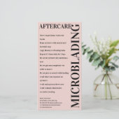 Microblading Aftercare Peony Pink Instruction Bedankkaart (Staand voorkant)