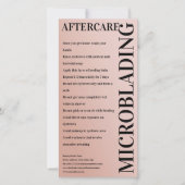 Microblading Aftercare Peony Pink Minimale gradiën Bedankkaart (Voorkant)