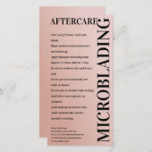 Microblading Aftercare Peony Pink Minimale gradiën Bedankkaart (Voorkant / Achterkant)