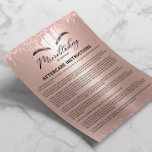 Microblading Aftercare Roos Gold Drivers Flyer<br><div class="desc">Microblading Natercare Instruction Modern Roos Gold Glitter Drips Flyers.</div>
