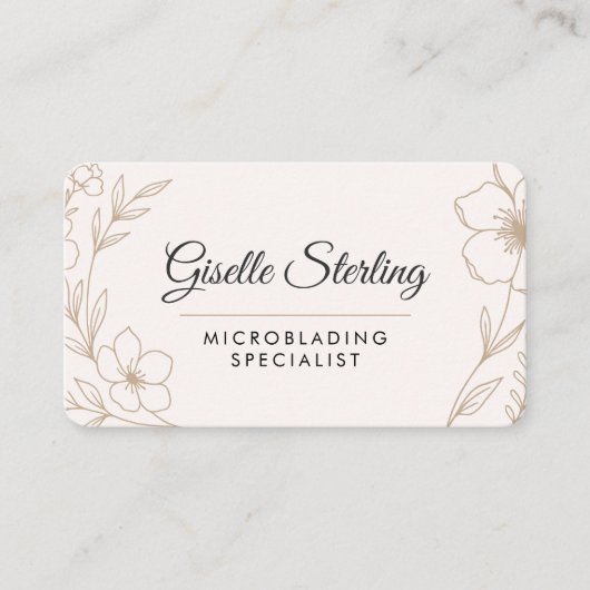 Microblading Bloem QR Code Professioneel Visitekaartje (Voorkant)