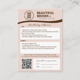 Microblading Brow Aftercare & Appointherinnering Informatiekaartje
