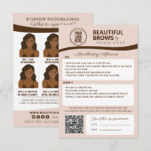 Microblading Brow Aftercare & Appointherinnering Informatiekaartje (Voorkant / Achterkant)