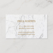 Microblading Brow Makeup Artist Gold Script Marble Visitekaartje (Achterkant)