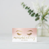 Microblading Brow Makeup Artist Roos Gold Pastel Visitekaartje (Staand voorkant)