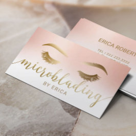 Microblading Brow Makeup Artist Roos Gold Pastel Visitekaartje