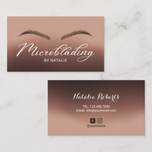 Microblading Brown Ombre Typography Beauty Salon Visitekaartje