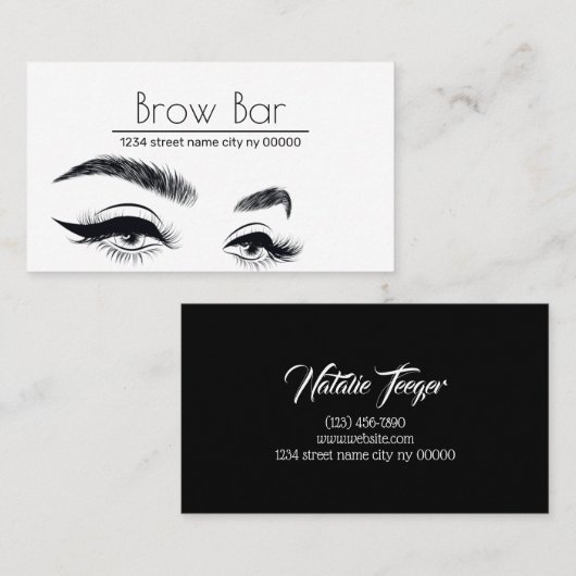 Microblading Brows & Lashes, Eyelash Extensions Bu Visitekaartje (Voorkant / Achterkant)
