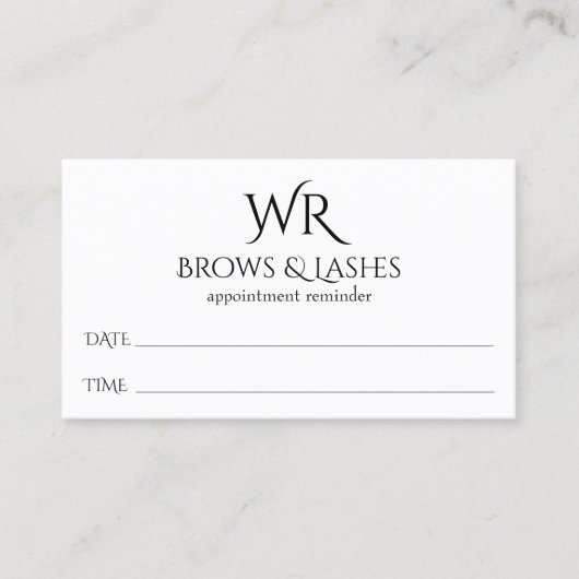 Microblading Brows & Lashes Salon Appointment Card Afsprakenkaartje (Voorkant)