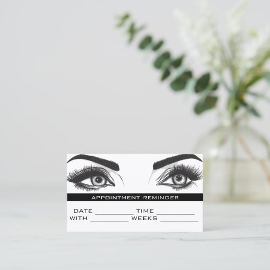 Microblading Brows & Lashes Salon Appointment Card Afsprakenkaartje (Staand voorkant)