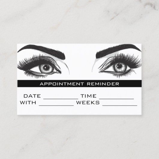 Microblading Brows & Lashes Salon Appointment Card Afsprakenkaartje (Voorkant)