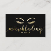 Microblading Brows Makeup Artist Black & Gold Visitekaartje (Voorkant)