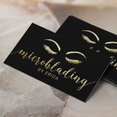 Microblading Brows Makeup Artist Black & Gold Visitekaartje