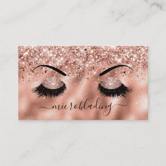 Microblading Brows Roos Gold Glitter Makeup Artist Visitekaartje