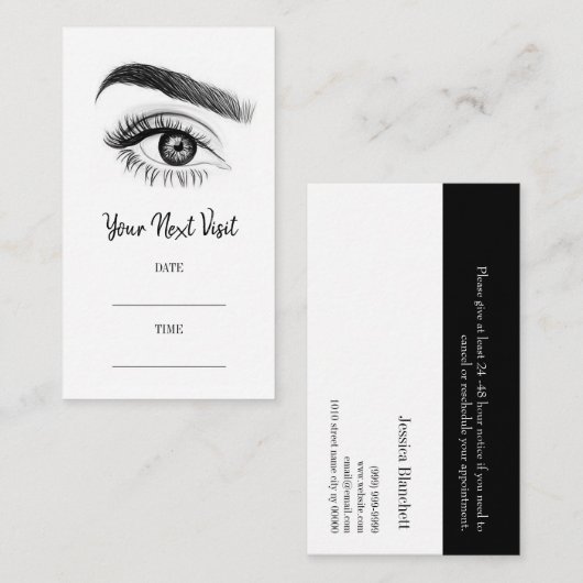 Microblading Brows Salon Appointment Card Afsprakenkaartje (Voorkant / Achterkant)