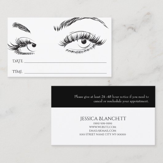 Microblading Brows Salon Appointment Card Afsprakenkaartje (Voorkant / Achterkant)