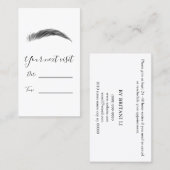 Microblading Brows Salon Appointment Card Afsprakenkaartje (Voorkant / Achterkant)