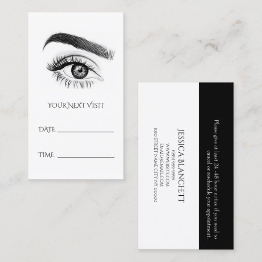 Microblading Brows Salon Appointment Card Afsprakenkaartje (Voorkant / Achterkant)