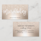 Microblading chique gouden glitter ombre metallic  visitekaartje (Voorkant / Achterkant)