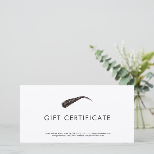 Microblading Eenvoudig Modern Cadeau Certificaat Bedankkaart (Staand voorkant)