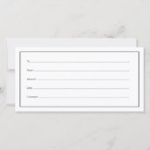 Microblading Eenvoudig Modern Cadeau Certificaat Bedankkaart (Achterkant)