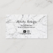 Microblading Elegante Typografie Wit Marmer Visitekaartje (Achterkant)