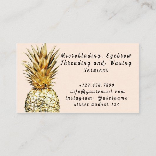 Microblading, Eyebrow Threading en Waxing Service Visitekaartje (Achterkant)