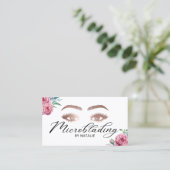 Microblading Eyebrows Beauty Salon  Floral Visitekaartje (Staand voorkant)