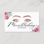 Microblading Eyebrows Beauty Salon  Floral Visitekaartje (Voorkant)