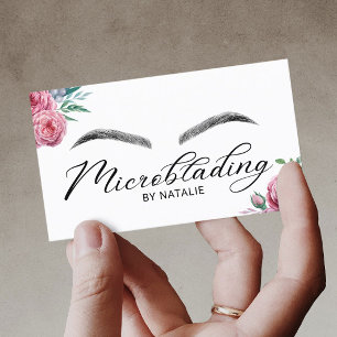 Microblading Eyebrows Beauty Salon Floral Visitekaartje