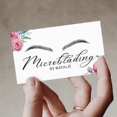 Microblading Eyebrows Beauty Salon Floral Visitekaartje