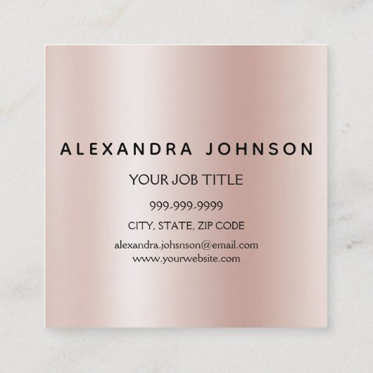 Microblading Eyebrows Brows Glitter Roos Gold Pink Vierkante Visitekaartje (Achterkant)