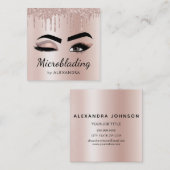 Microblading Eyebrows Brows Glitter Roos Gold Pink Vierkante Visitekaartje (Voorkant / Achterkant)