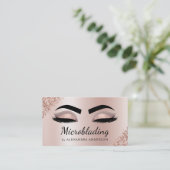 Microblading Eyebrows Brows Glitter Roos Gold Pink Visitekaartje (Staand voorkant)