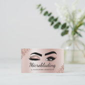 Microblading Eyebrows Brows Glitter Roos Gold Pink Visitekaartje (Staand voorkant)