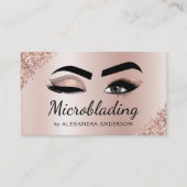 Microblading Eyebrows Brows Glitter Roos Gold Pink Visitekaartje (Voorkant)