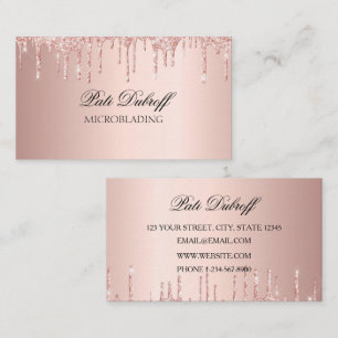 Microblading Eyebrows Brows Glitter Roos Gold Pink Visitekaartje