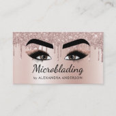 Microblading Eyebrows Brows Glitter Roos Gold Pink Visitekaartje (Voorkant)