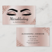 Microblading Eyebrows Brows Glitter Roos Gold Pink Visitekaartje (Voorkant / Achterkant)