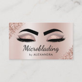 Microblading Eyebrows Brows Glitter Roos Gold Pink Visitekaartje (Voorkant)