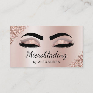 Microblading Eyebrows Brows Glitter Roos Gold Pink Visitekaartje