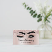 Microblading Eyebrows Brows Glitter Roos Gold Pink Visitekaartje (Staand voorkant)