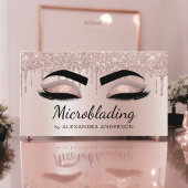 Microblading Eyebrows Driving Glitter Roos Gold Visitekaartje