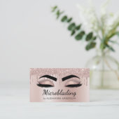Microblading Eyebrows Driving Glitter Roos Gold Visitekaartje (Staand voorkant)