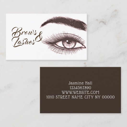 Microblading, Eyebrows, Lashes, Permanente Makeup Visitekaartje (Voorkant / Achterkant)