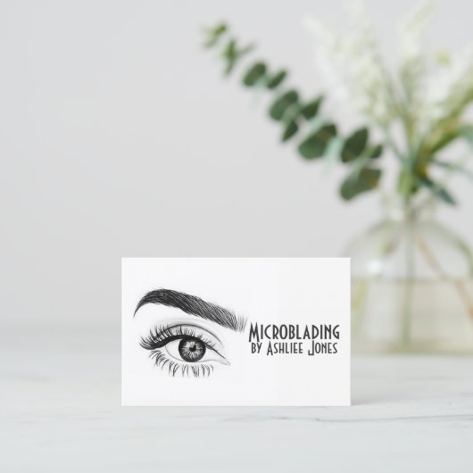 Microblading Eyebrows & Lashes Salon Visitekaartje (Staand voorkant)
