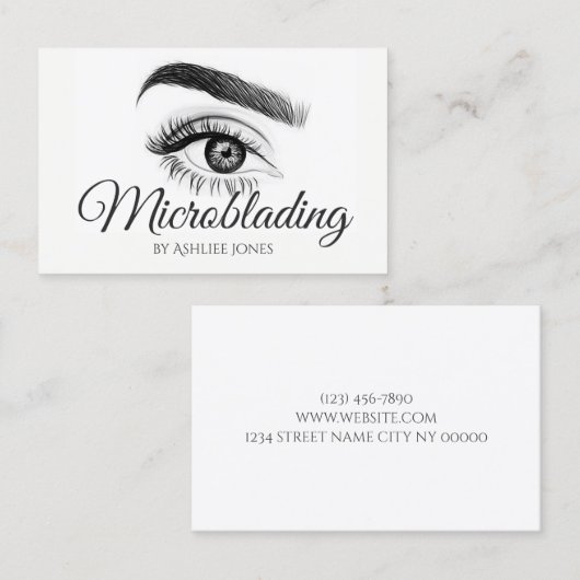 Microblading Eyebrows & Lashes Salon Visitekaartje (Voorkant / Achterkant)